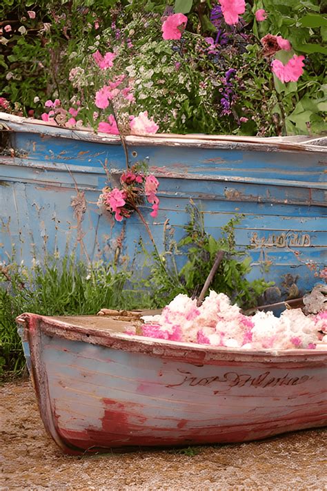 Beautiful Shabby Chic Boat With Glittery Full Background Creative Fabrica