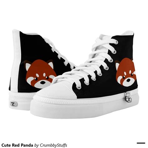 Cute Red Panda High Top Sneakers Zazzle Red Panda Shoe Print