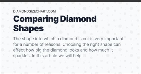 Comparing Diamond Shapes