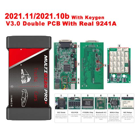 2024 New Multidiag Pro Bluetooth OBD2 Scanner TCS PRO VCI V3 0 2PCB