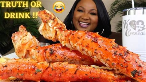 Giant Spicy King Crab Seafood Boil Mukbang Truth Or Drink