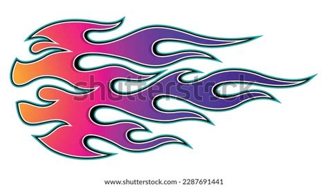 Fire Flames Racing Car Decal Vector Stock Vector (Royalty Free ...