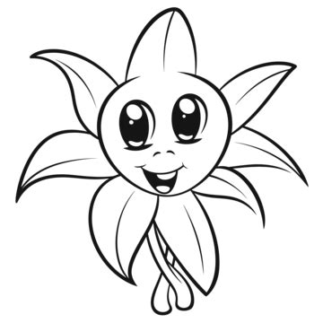 Cute Cartoon Flower Coloring Pages Outline Sketch Drawing Vector Lilly