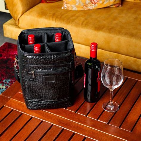 Bolsa Para 4 Garrafas Porta Vinho Wine Bag Cooler Cerveja Gin Champanhe