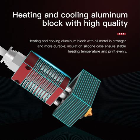 Creality V W Extruder Nozzle Hot End Kit With Temperature Thermistor Heating Tube For