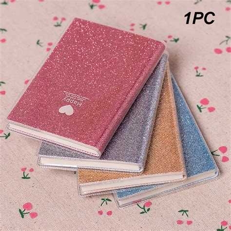 New smooth writing Love heart Shining Notepad Diary Fashion Notebook ...