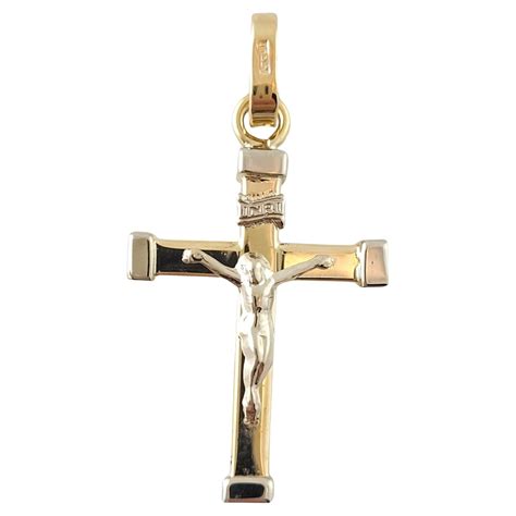 14k Yellow And White Gold Crucifix Pendant 16904 For Sale At 1stdibs