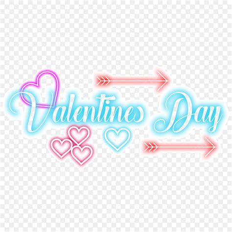 Love Valentines Day Vector Art Png Neon Abstract Festive Valentines