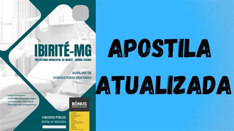 Apostila Concurso Prefeitura de Ibirité MG 2024 Auxiliar de