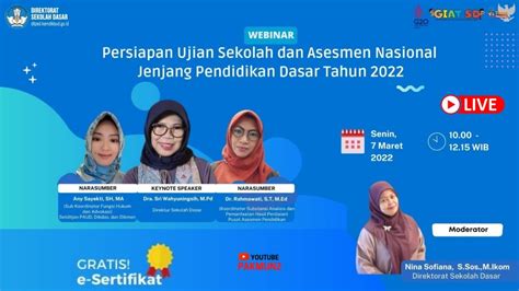 Live Webinar Persiapan Ujian Sekolah Dan Asesmen Nasional Jenjang