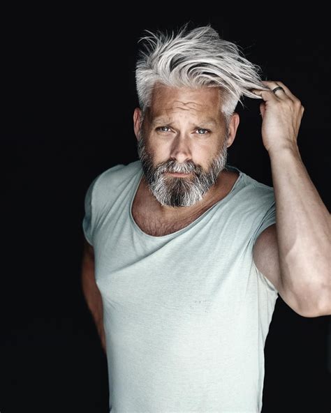 Image May Contain 1 Person Beard Grey Hair Men Older Mens Hairstyles Silver Hair Men