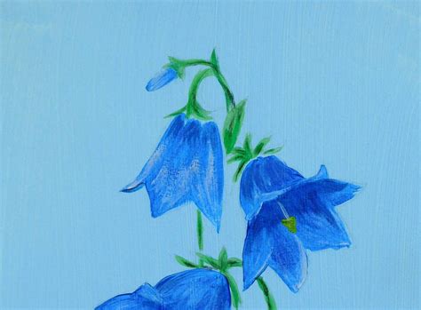 Original Flower ''Blue Bell'' Acrylic Painting | Etsy