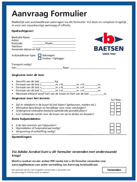 Fillable Online Aanvraag Formulier Baetsen Fax Email Print