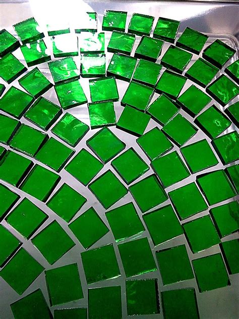 50 Bright Emerald Green 1 2 In Tiles Stained Glass Mosaic