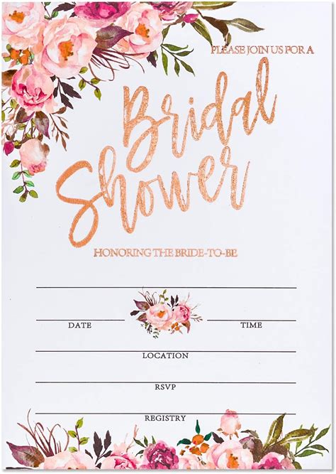 Amazon Bridal Shower Invitation Cards With Envelopes Greenery