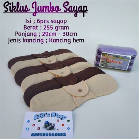 Jual Siklus Jumbo Sayap Menspad Pembalut Wanita Kain Cuci Ulang Isi 6