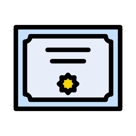 Certificate Vector Stall Lineal Color Icon