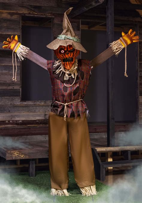 5FT Pumpkin Scarecrow Animatronic Prop | Scarecrow Decorations