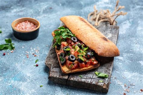 Premium Photo Delicious Italian Tomato Bruschetta Ciabatta With