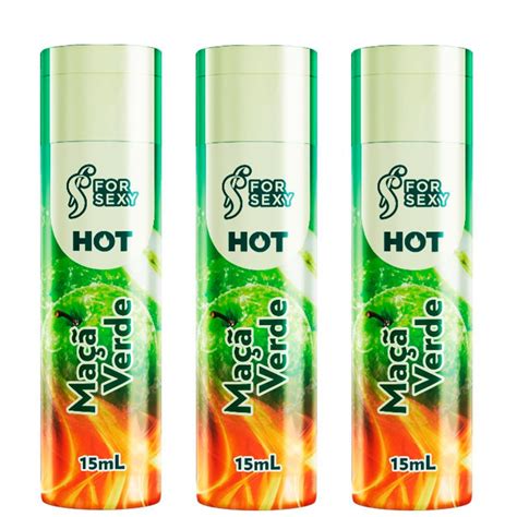 Kit Gel Hot Comestível de Maça Verde Saboroso Ml ForSexy Loja