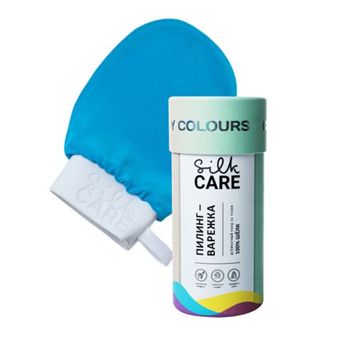 Варежка шелковая для пилинга, бирюзовая SilkCARE