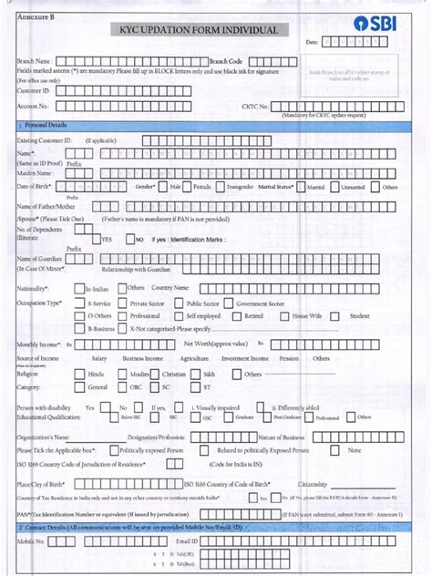 Kyc Annexure B Pdf