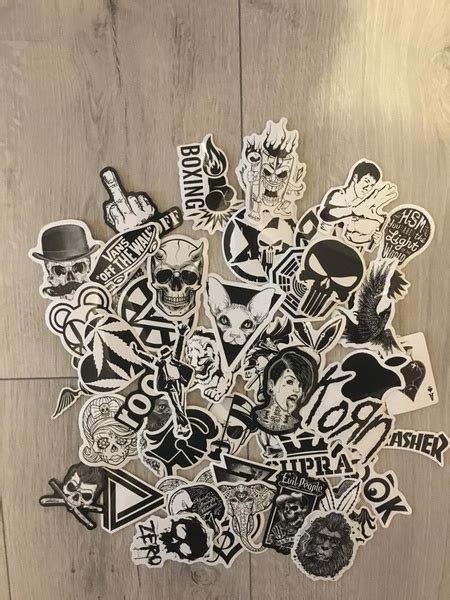 Наклейки для творчества/Стикеры на телефон, ноутбук, самокат/Черно ...