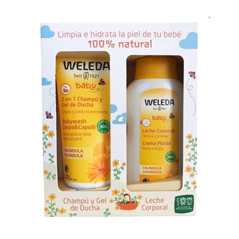 Weleda Bebé PACK Caléndula Champú y Gel de Ducha 2 en 1 200 ml Leche