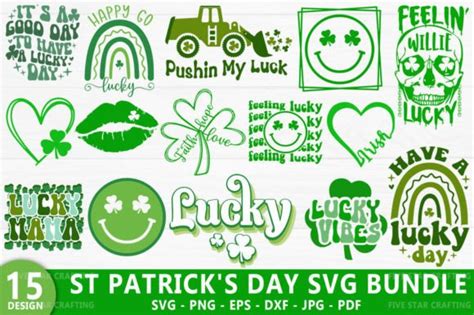 St Patricks Day Svg Bundle Lucky Svg Graphic By Five Star Crafting