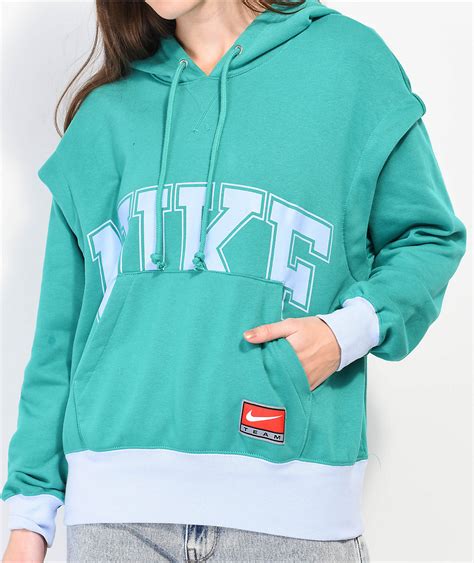 54% off on Premium Nike Sportswear Team Nike Green & Blue Hoodie ...