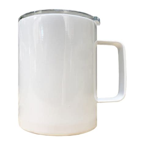 Travel Mug 12oz Stainless Steel White Sublimation Blank With Handle