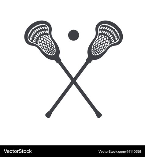 Lacrosse sticks symbol icon monogram Royalty Free Vector