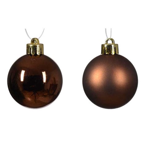 Decoris Shatterproof Baubles In Espresso Pack Of Decoris