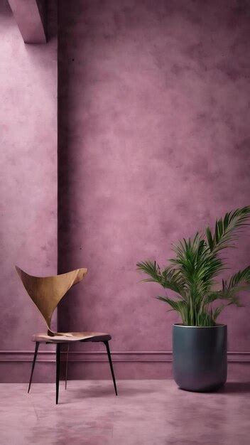 Premium Photo Mauve Concrete Interior Background Empty Template Scene