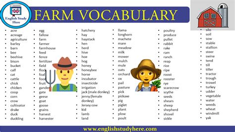 Farm Vocabulary In English English Study Here