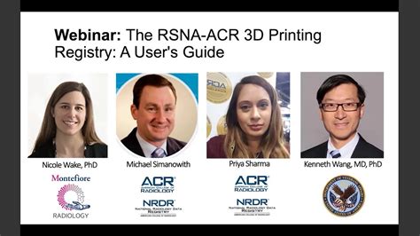 The Rsna Acr D Printing Registry A Users Guide Youtube