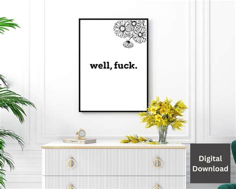 Funny Wall Art Swear Word Printable Wall Art Fuck Poster Funny Gift For Friend Swear Word Wall