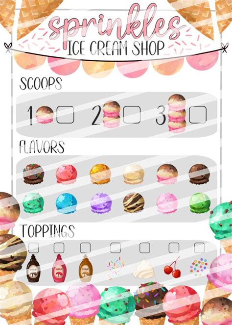 Ice Cream Shop Pretend Play Ice Cream Shop Ice Cream Shop Printable Ice