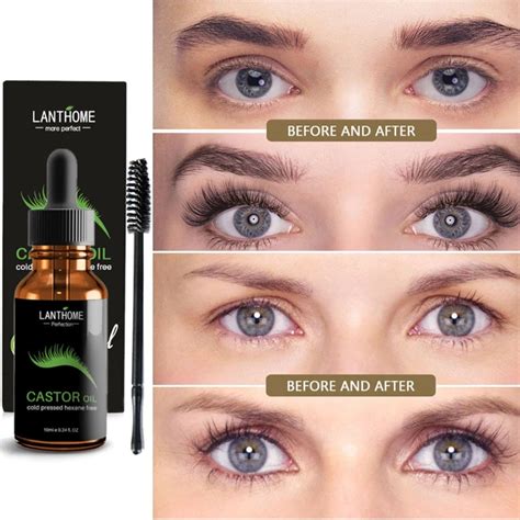 10ml Castor Oil Eyelashes Eyebrow Enhancer Boost Growth Serum Essential ...