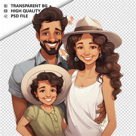 Família latina educada estilo ultra realista fundo branco PSD Premium gerado IA