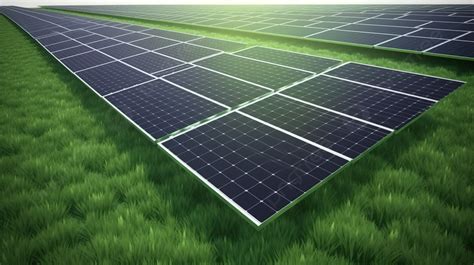 Green Field Dotted With Solar Panels Background, 3d Rendering ...