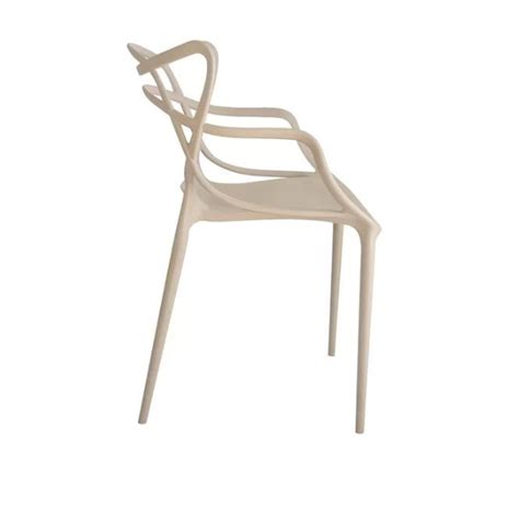 Cadeira Allegra Ana Maria Masters Jantar Cozinha Jardim Empilhável Nude MadeiraMadeira