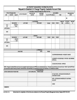 Fillable Online Oma Od Nih Nih Property Management Information System