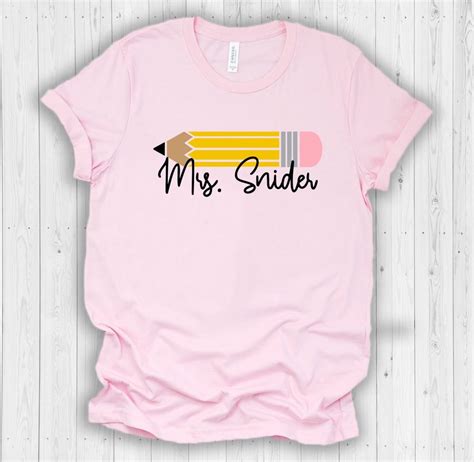 Customized Pencil Shirt Personalized Teacher Shirt Teacher Etsy