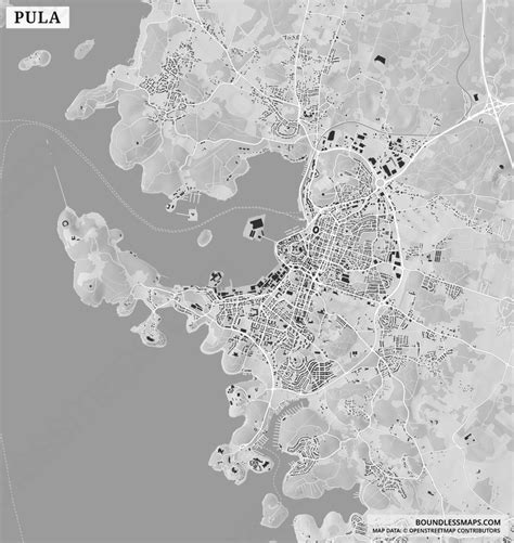 Pula Figure Ground Vector Map Boundless Maps