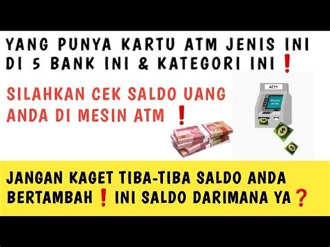 PEMILIK KARTU ATM KKS MERAH PUTIH KATEGORI INI TERISI SALDO UANG CEK