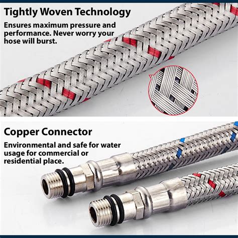 Innohut Hot Cold Hose Flexible Sus Stainless Steel Braided Faucet Water Hose Hos Sinki Hos