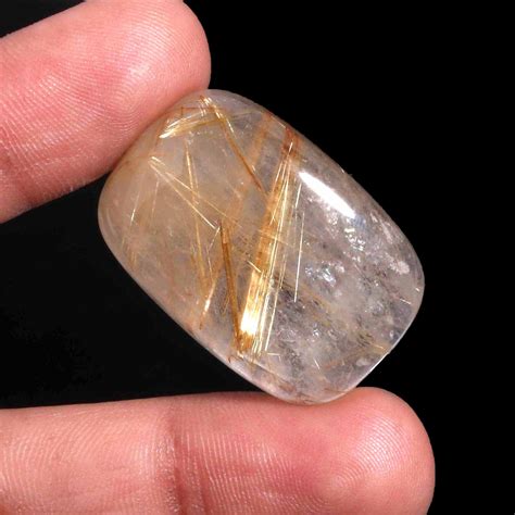 Natürliche goldene Rutil Quarz Cabochon Rutil Quarz Etsy