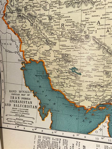 Historical Map of Iran 1937 Old map of Iran Colorful Map | Etsy