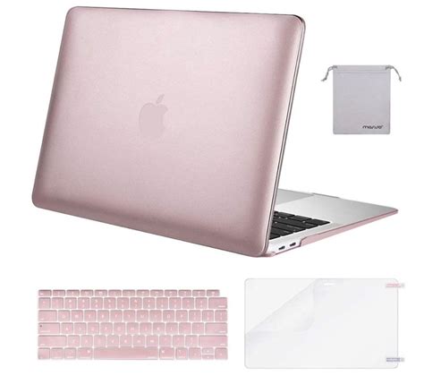 Rose Gold MacBook Air 13 inch Case with Keyboard Cover and Screen Protector